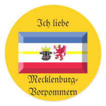 Mecklenburg-Vorpommern Flag Gem Round Sticker