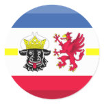 Mecklenburg-Vorpommern Flag Gem Round Stickers