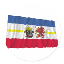 Mecklenburg-Vorpommern Flag Round Stickers
