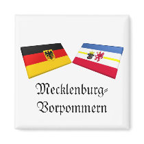Mecklenburg-Vorpommern, Germany Flag Tiles magnets