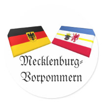 Mecklenburg-Vorpommern, Germany Flag Tiles Round Sticker