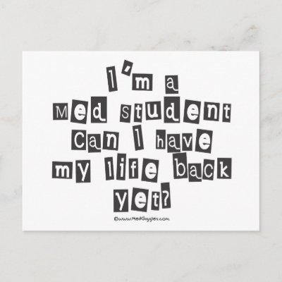 Med Student Ransom Note postcards