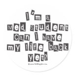Med Student Ransom Note Sticker
