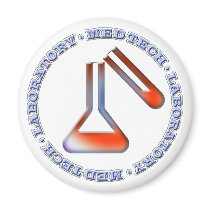 MED TECH - LABORATORY - FLASK  -TUBE - POSTCARD magnets