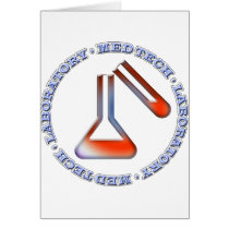 MED TECH with beaker MEDICAL LABORATORY CARD by laboratory MED TECH with beaker MEDICAL LABORATORY CARD