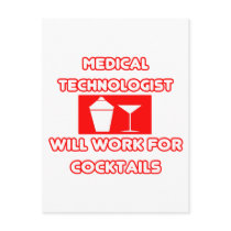 Med Technologist...Will Work For Cocktails Postcards