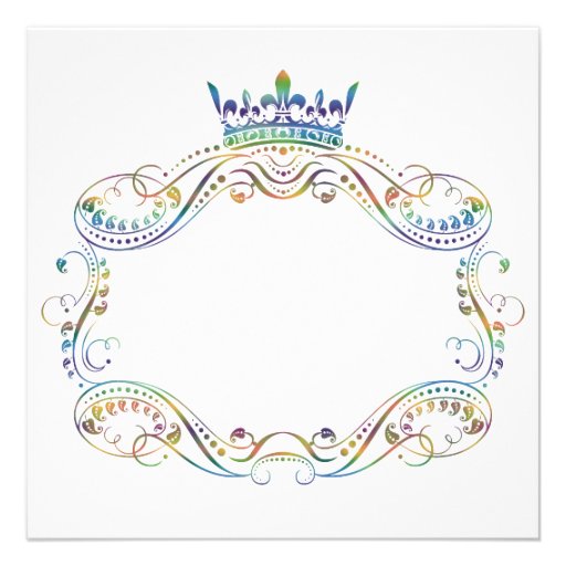 Medallion Frame with Crown Invitation