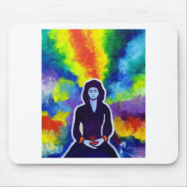 Medatating Woman by Piliero Mouse Pads