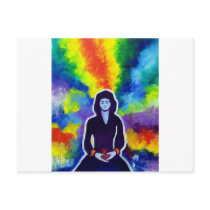 Medatating Woman by Piliero Post Card