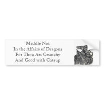 Meddle Not In the Affairs of Dragons bumper stickers