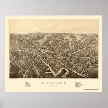 Medford, MA Panoramic Map - 1880 Print
