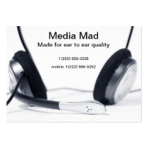 Media entertainment; stereo headset business card