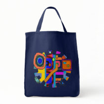 "Media Man" Colorful  Canvas Tote Bag bags