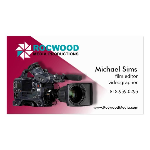 "Media Production" Consultant, Film Editor, Video Business Cards (front side)