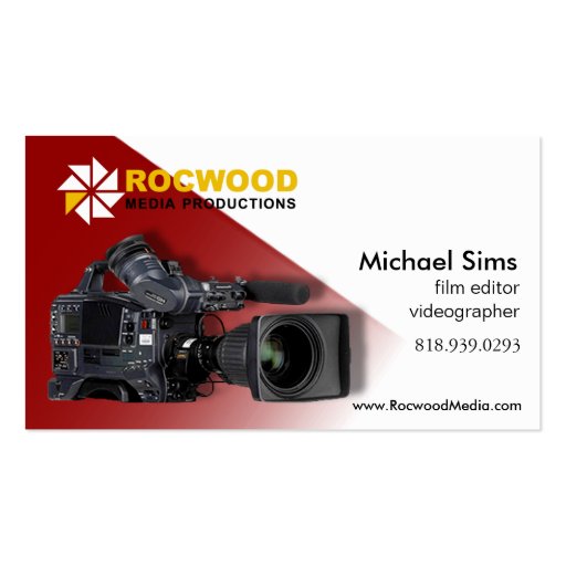 "Media Production" Consultant, Film Editor, Video Business Cards (front side)