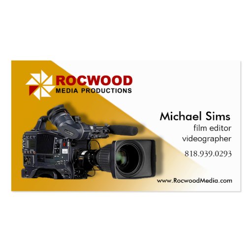 "Media Production" Consultant, Film Editor, Video Business Card Template (front side)