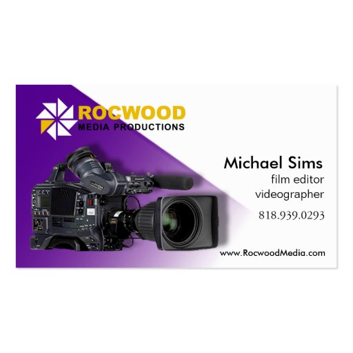 "Media Production" Consultant, Film Editor, Video Business Card Templates (front side)