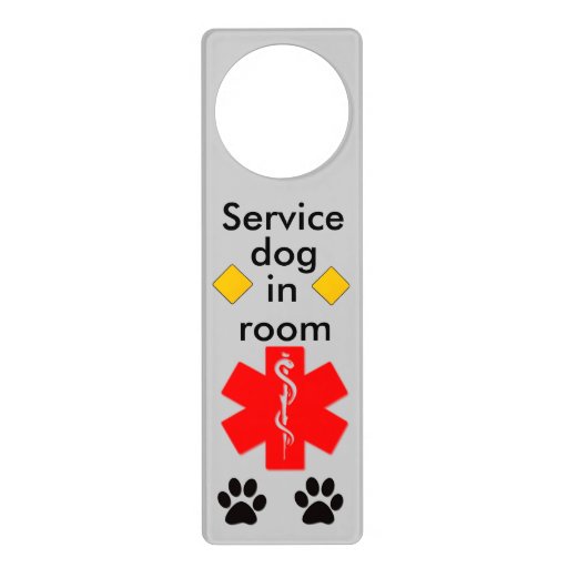 Medical alert service dog door hanger | Zazzle