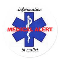 MEDICAL ALERT STICKER