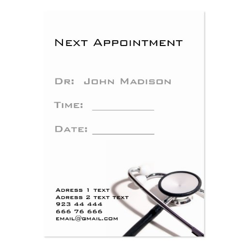 Medical appointment  Card Business Cards