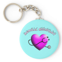 Medical Assistant PINK HEART Design Gifts Key Chain