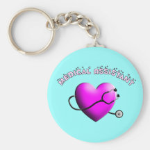 Medical Assistant PINK HEART Design Gifts Key Chain