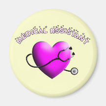 Medical Assistant PINK HEART Design Gifts Refrigerator Magnet