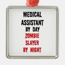 Medical Assistant Zombie Slayer Christmas Tree Ornament