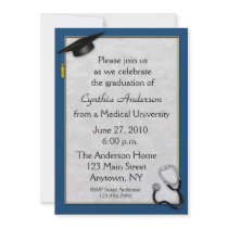 Medical Blue Graduation Invitation
