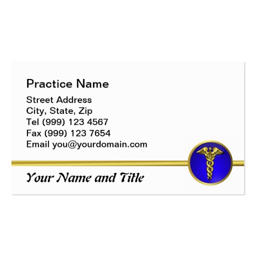 Medical Business Card (front side)