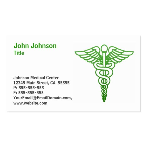 Medical Business Card Green