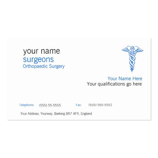 Medical Business Card - Simple Two Sided (front side)