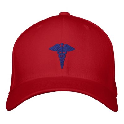 Medical Caduceus Blue Embroidered Baseball Cap Medical Caduceus Blue Embroidered Baseball Cap