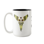 medical caduceus gold symbol mugs