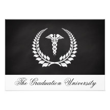 Medical Caduceus Laurel Custom Invite