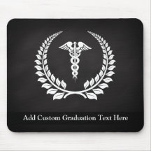 Medical Caduceus Laurel Mousepad