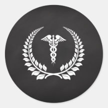 Medical Caduceus Laurel Stickers