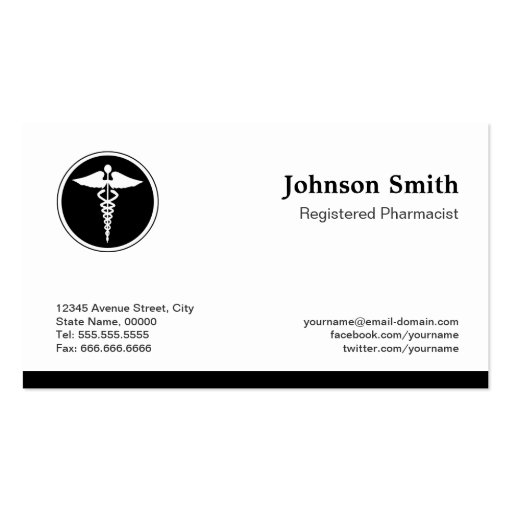 Medical Care Pharmacist - Professional Elegant Business Card Template (back side)