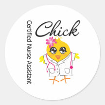 Medical Chick v2 Certified Nurse Assistant Round Stickers