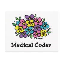 Medical Coder Blooms 2 postcards