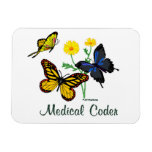 Medical Coder Butterflies Vinyl Magnets