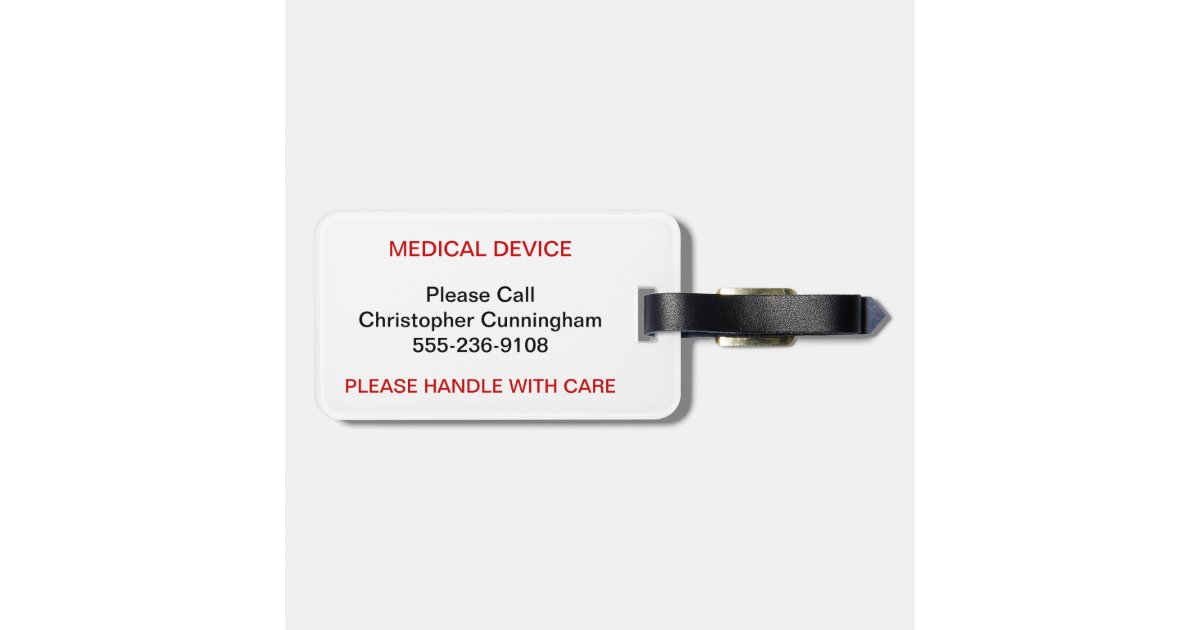 Medical Device Equipment Luggage Tag | Zazzle