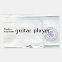 Medical diagnosis:guitar player stickers