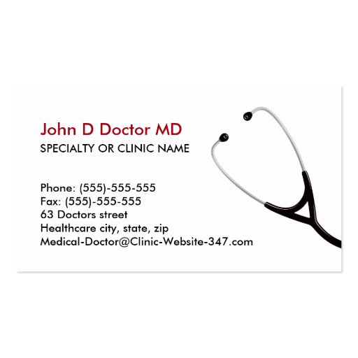 Medical doctor or healthcare business cards (front side)