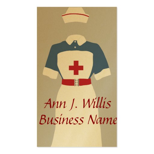 Medical & Emergency Nursing Services Business Card Template (front side)