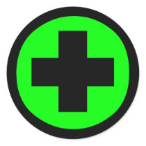 MEDICAL FETISH CROSS GREEN BLACK stickers