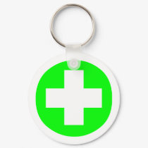 MEDICAL FETISH CROSS GREEN WHITE keychains