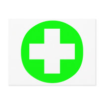MEDICAL FETISH CROSS GREEN WHITE postcards