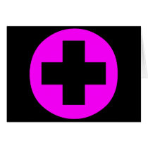 MEDICAL FETISH CROSS PINK BLACK cards