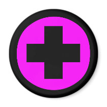 MEDICAL FETISH CROSS PINK BLACK magnets